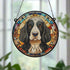 Cocker Spaniel Black & White Stained Glass Effect Suncatcher
